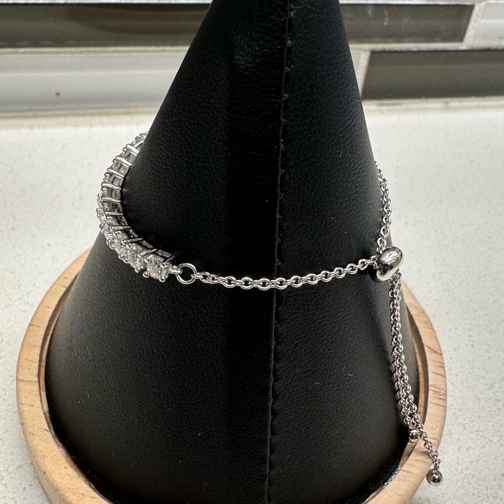 Moissanite Half tennis adjustable bracelet - Picture 6 of 7